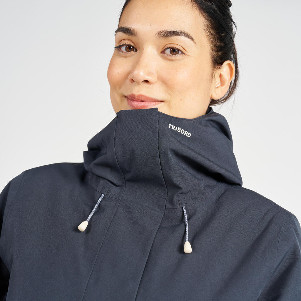 Women's Warm Waterproof Windproof Jacket SAILING 300 - Dark grey